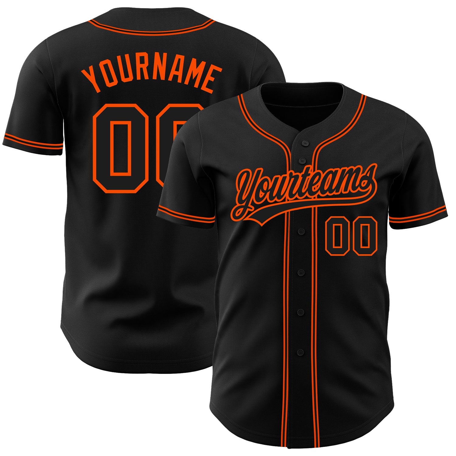 Black1205_b6ffdadd-aeef-488d-8a0d-e5113d9d03f3_1500x.jpg Black Black-Orange Authentic Custom Jersey - Image 1