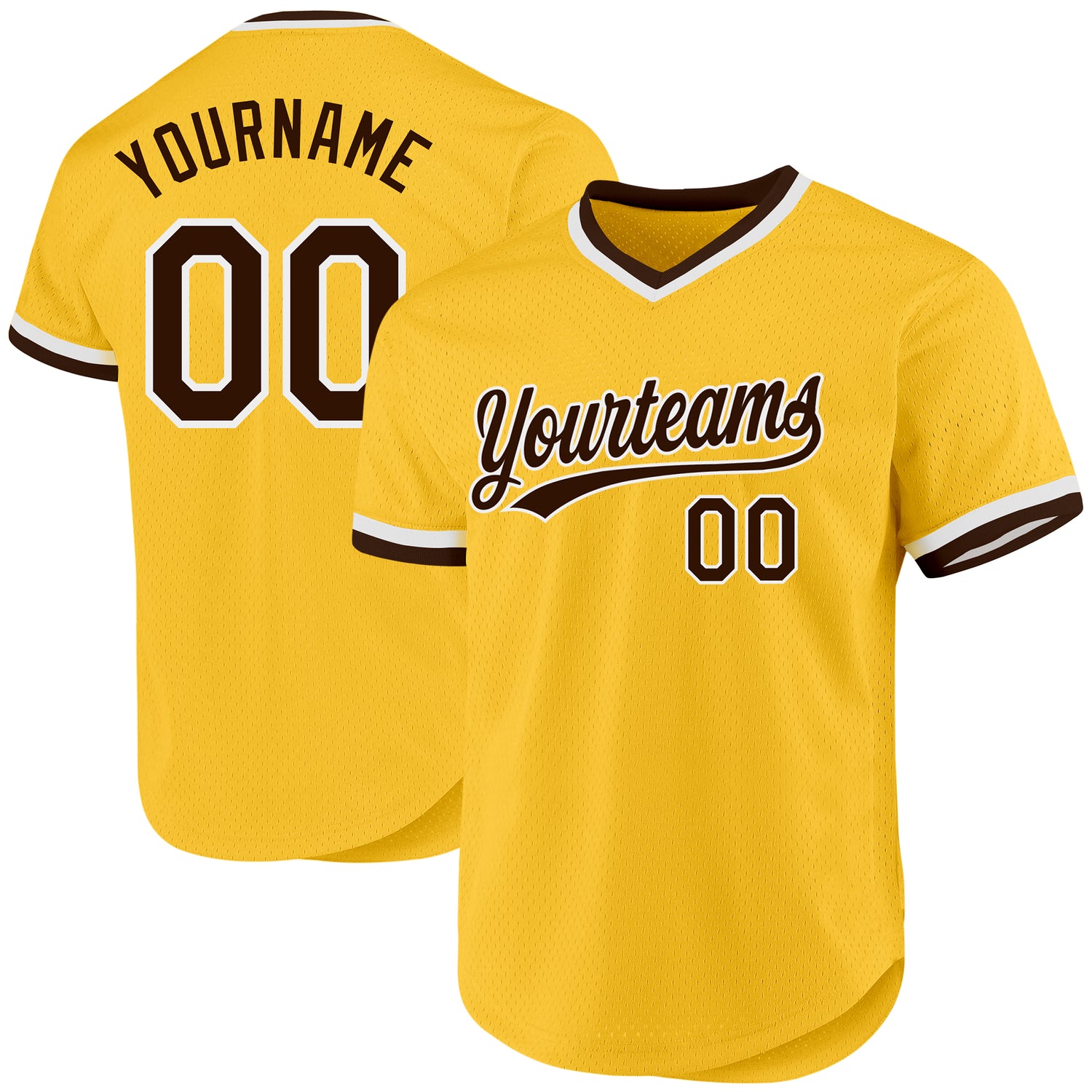 Gold0493_1500x.jpg Gold Brown-White Authentic Throwback Custom Jersey - Image 1