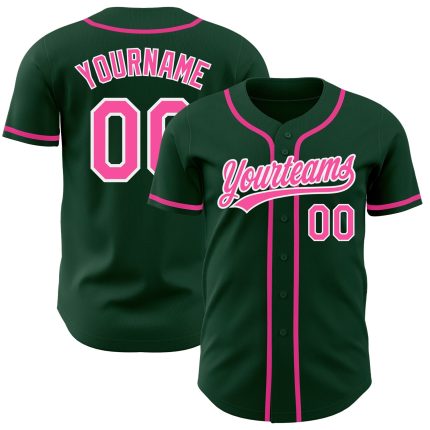 Green Pink-White Authentic Custom Jersey