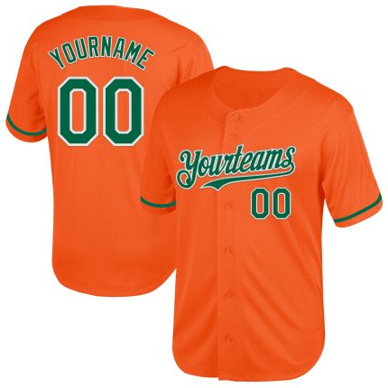 Orange Kelly Green-White Mesh Authentic Throwback Custom Jersey