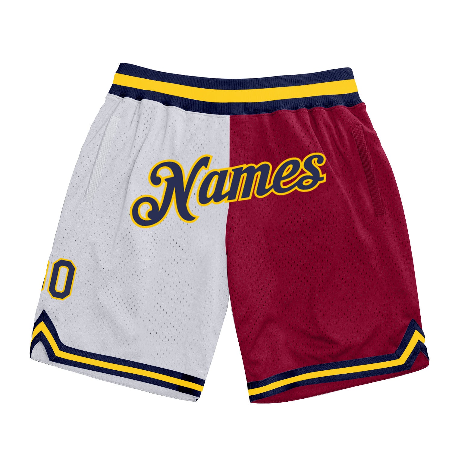 split_0184_1500x.jpg White Navy-Maroon Authentic Throwback Split Fashion Custom Shorts - Image 1